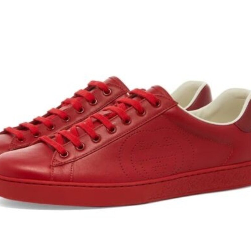 GUCCI GG Men’s Red Leather Ace UK 11, US 11.5 599147 $749 NEW